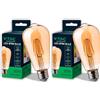 V-TAC Lampadina LED Filamento Ambrata ST64 con Attacco E27-4W (Equivalenti a 30W) - 350 Lumen - Lampadine Vintage - Massima Efficienza e Risparmio Energetico - 2200K Bianca Calda (Confezione da 2)