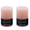 DONAU HOME Candela rustica a pilastro, rosa cipria, 1 pezzo, 10 x 7 cm, non profumata, per decorare il soggiorno, il bagno, 49 ore, durata di combustione/decorazione candela di cera/Nordic Ambiance