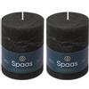 Spaas - Candela pilastro in stile rustico, 80/110 mm, 65 ore, nero (Confezione da 2)