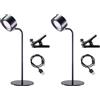 BEPER P201UTP301 Lampada da Lettura con Morsetto, 3 Applicazioni, Lampada da Tavolo, Lampada da Parete, Lampada con Clip, 2.3 W, Cavo USB Tipo C Ricaricabile, 3 Colori Chiari, Nero (Confezione da 2)