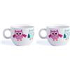Excelsa Animals Tazza caffè Gufo, 70 ml, Porcellana, Bianco (Confezione da 2)