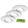 BRILONER - Set di 3 faretti LED incasso, CEE A sorgente luminosa, 230V orientabili, 2W ciascuno 360 lm, luce bianca neutra, faretti soffitto moderni, 68 mm foro, 90x24 mm, bianco