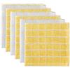 dii 100% cotone, lavabile in lavatrice, ultra assorbente, Basic Everyday 30,5 x 30,5 cm in spugna da cucina strofinacci, Windowpane design, set di, melanzana Canovaccio Yellow