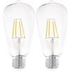 Eglo E27 LED, lampadina classica, fonte di luce per illuminazione retrò, 7 Watt (equivalente a 60 Watt), 806 lumen, luce bianco caldo, 2700k, lampadina Edison ST64, Ø 6,4 cm (Confezione da 2)