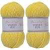 Utopia Crafts Velvet Lux Chenille Super Soft Chunky Yarn for Knitting and Crochet, 100g - 110m (Sun Yellow) (Confezione da 2)