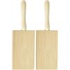 Home 88749 Riga Gnocchi, Legno, Beige, 19x6x2 cm (Confezione da 2)