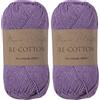 Utopia Crafts Re-Cotton Knitting Yarn, 100g Muted Purple (Confezione da 2)
