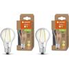 LEDVANCE Lampada a Risparmio Energetico a Led, Lampadina a Filamento di Vetro, E27, Bianco Caldo, 3000K, 2,5 Watt, Sostituisce La Lampadina da 40W, Efficiente, Confezione da 2