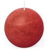 Spaas Rosso Candela sferica rustica, 80 mm, 24 h, Colore, Paraffin Wax, 80 mm