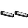 Briloner - Luce LED a pressione, luce sottopensile, luce per armadi, autoadesiva, nero (Confezione da 2)