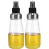 PARENCE.- Olio e aceto spray 330 ml - Dispenser spray in vetro e acciaio inox - Bottiglia riutilizzabile per cucinare, grigliare e insalate - 6,8 x 6,8 x 20,5 cm (Confezione da 2)