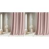 ROOM99 Tenda con nastro arricciato, Aura, 140 x 250 cm, larghezza x altezza, moderna Curtain per soggiorno, camera da letto, rosa cipria, 1 pezzo (Confezione da 2)