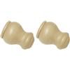 Gardinia Terminale Lugano, Legno, Naturale, per Tende Tecniche Ø 28mm, Ø 28 mm (Confezione da 2)