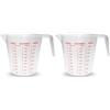 LifeChic Cantini LIFE CHIC Caraffa Graduata 1 Litro, Misuratore Liquidi, Zucchero, Farina, In Plastica Resistente, per Cucina e Pasticceria (Confezione da 2)