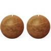 Spaas Candela a sfera in stile rustico 80 mm 24 ore, cognac (Confezione da 2)