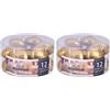 DONAU HOME Set di candele galleggianti/oro, 12 pezzi, 2,8 x 4,8 cm, durata 4 ore, candele galleggianti, candele calde e galleggianti, per cena, matrimonio, piscina (Confezione da 2)