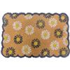 Relaxdays Zerbino in Cocco, Floreale, 60x40 cm, Antiscivolo, Resistente, Tappetino per Interni ed Esterni, Multicolore