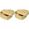 Glorex Scatola a Forma di Cuore, in Cartone, Naturale, 12 x 12 x 3,8 cm (Confezione da 2)