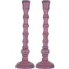 greemotion Candelabro a Testa Singola in Legno Shabby Chic, candeliere Decorazioni casa Festa Soggiorno Tavolo, Diametro ca. 9 cm, Rosa Shabby (Confezione da 2)