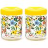Excelsa Fiori Frida Barattolo con Coperchio, 800 Ml., Vetro (Confezione da 2)