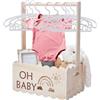 UNICRAFTALE Cesto regalo in legno per bambino, cestino per baby shower, box per doccia, armadio personalizzato