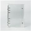 OVISEEN Raccoglitore Ad Anelli A6 6 Anelli Acciaio Inox Copertina PVC Trasparente | 142x195mm Con Doppio Bottone Di Chiusura, Raccoglitore Sfogliabile Formato A6 Per Agende, Studio, Scuola E Ufficio Portatile