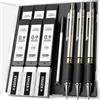 Four Candies Set di 3 portamine in metallo, 0,9 mm, matite meccaniche con 360 mine HB, 3 gomme e astuccio, portamine per scrivere e disegnare per ingegneri