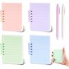 SHILIPAIJC 4 Pezzi Taccuino Tascabile, A7 Quaderno Appunti Blocco Spiralato Piccolo 160 Pagine con 2 Penne, Mini Rimovibile Block Notes Taccuino Appunti Taccuini Tascabili per Scolastiche Ufficio (Colorato)
