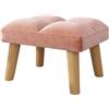 YMYNY Poggiapiedi sotto la scrivania, piccolo sgabello ottomano con gambe in legno, moderno poggiapiedi imbottito in velluto, poggiapiedi per soggiorno, ingresso 40 x 30 x 27 cm, rosa, HBD032P