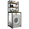 MAGIC SELECT Scaffale sopra Lavatrice Salvaspazio. Mensola da Bagno e Lavanderia. Scaffale Organizer a 3 strati in legno E1 e Acciaio al Carbonio.