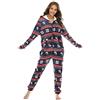 BERDITH Pigiama Natale Donna Invernale Tuta da Casa Pile per Feste Natalizie Idea Regalo Natale per Donna Moglie Sorella Mamma Figlia Ragazza,Red M