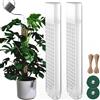 BDHHFAM Asta di muschio autoirrigante a forma di D, 4 x 44 cm, stabile supporto per piante da appartamento, 150 cm, per l'allenamento di piante che si arrampicano verso l'alto (4, bianco)