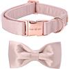 Unique style paws Collare per cani, collare in seta rosa con fiocco, morbido papillon, collare regolabile per animali domestici, regalo per cani femmine di taglia media