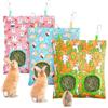 UPINS 3 sacchetti per fieno per conigli, 2 fori, da appendere, per fieno, porcellini d'India, mangiatoia per fieno per conigli, cincillà, criceti, piccoli animali domestici e animali (colore chiaro)