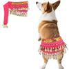 Penitue Gonna Danzatrice Ventre Cani, Brillantini Sciarpa Fianchi per Corgi Fascia Vita Cani con Paillettes Regolabile Costumi Ballo Cuccioli per Halloween Feste Spettacoli (Rosa)