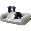 EMME Cuccia Ortopedica per Cani di Taglia Media e Grande - 91 x 71 x 23 cm, Memory Foam, Impermeabile, Lavabile, Con Bordo - Grigio Chiaro