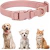 FEimaX Collare Cane Impermeabili Collare per Cani di Piccoli Media Grande Taglia, Collares in PVC Resistente Regolabile con Anello a D Perfetto per Gatti Cuccioli e Animali Domestici (Rosa, M)