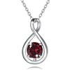 FANCIME Collana Infinito in Argento 925 Placcato Oro Bianco Ciondolo con Pietre Naturale/Sintetico Pendente Regali di Natale Compleanno San Valentino Anniversario Gioielli da Donne Ragazza Catena 45cm