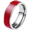 Homxi Anelli Gotico Uomo,Anelli Rotondo con Smalto 7mm Anelli in Acciaio Inossidabile Uomo Rosso Anelli Misura 14(54mm)