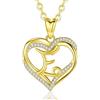 INFUSEU Ciondolo Lettera E, Iniziale Collana Cuore Cubic Zirconia 18K Oro Gioielli per Signora Moglie Madre Fidanzata Regali Romantici, Catena Da 20 Pollici