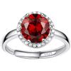 Bestyle Anello Donna Argento 925 Regolabile con Pietra Gennaio Granato, Anello Regolabile con Pietra Portafortuna Forma Cuore Anello Argento 925 Donna, Confezione Regalo