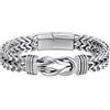 Bracciale In Pelle Intrecciata Per Papà | Regalo Festa Del Papà Con Scatola | Gioiello Uomo Acciaio Inox