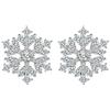 BiBeary Donna Argento Sterling 925 Zirconia CZ elegante Fiocco di neve Natale Pierced Studs Orecchini chiaro