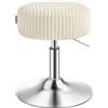 VASAGLE Sgabello da Trucco, Sedia per Toeletta, Regolabile in Altezza, Girevole a 360°, in Velluto a Coste, Seduta Spessa, per Camera da Letto Cucina Sala da Pranzo, Moderno, Bianco Crema LJB128WD01