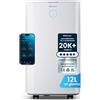 Pro Breeze OmniDry Deumidificatore Casa Muffa 12L/Giorno con WiFi, Serbatoio da 2L, Asciugatura Vestiti, sensore di umidità, Timer 24H, modalità Notturna per umidità, Muffa e condensa (20m²)