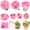 Fzyisw 10 stampi in silicone per candele, fondente, cioccolato, forma a sfera di ghiaccio 3D, a forma di frutta, stampi in silicone per cupcake, topper al cioccolato, caramelle fatte a mano