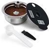 RECAFIMIL Capsule di caffè riutilizzabili da 60 ml con coperchio in silicone nero, filtro a capsule di caffè ricaricabile in acciaio inox, compatibile con macchine Bosch Tassimo