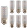 WULUN E27 7W LED lampadina mais, lampada a risparmio energetico con coperchio smerigliato, 7 W equivalente 70 W alogeno, 700 lm, bianco caldo 3000 K, AC/DC 110 V - 240 V, 360 °, angolo di fascio, non