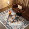 BEIMO Tappeto Salotto Pelo Corto Vintage, Tappeto Camera Da Letto, Tappeti Antiscivolo Lavabile, Grande Tappeti Persiano per Cameretta, Soggiorno, Sala, Blu, 200x290cm