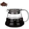 HASLED Caffettiera in Vetro Borosilicato 360ml - Teiera Resistente al Calore per Caffè e Tè - Design Anti-Goccia, Uso Professionale e Domestico